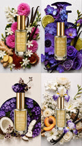 Elegant Saffron Vanilla, Violet Vanilla, Coconut Vanilla, Peach Vanilla Layering Spritz Collection Discovery Set